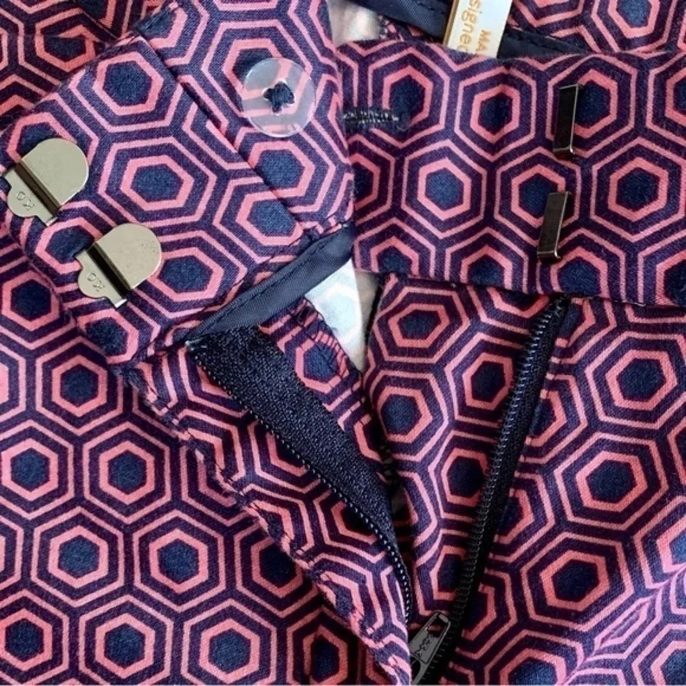 🔴EUC Laundry Shelli Segal Geometric Print Ankle Pants SIZE 6